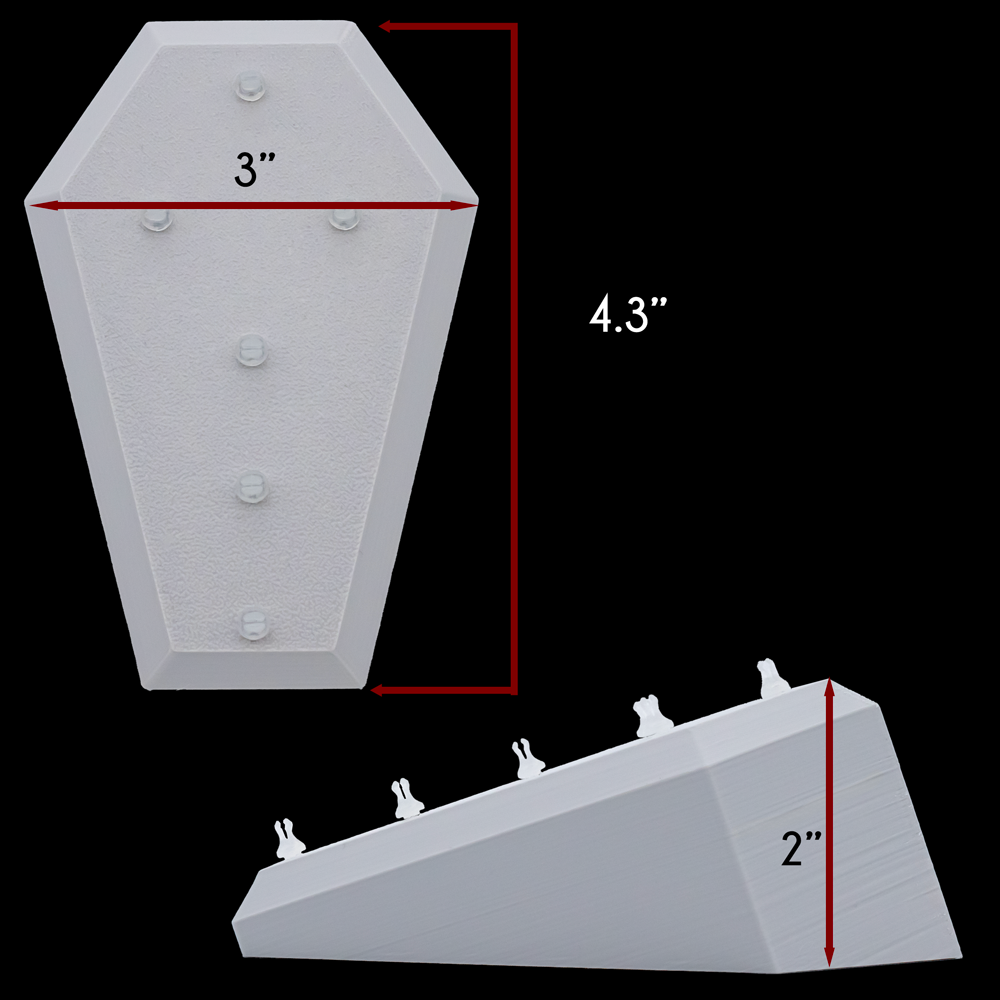 Large Angled Coffin Display- Holds 6 Rings & Barbells - Khrysos Jewelry