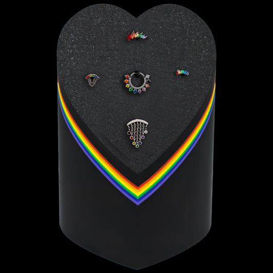 Heart Mixed Rainbow Display w/ Jewelry - Khrysos Jewelry
