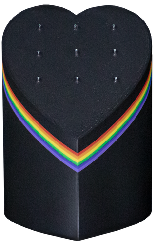 9 Post Threadless Heart Rainbow Jewelry Display