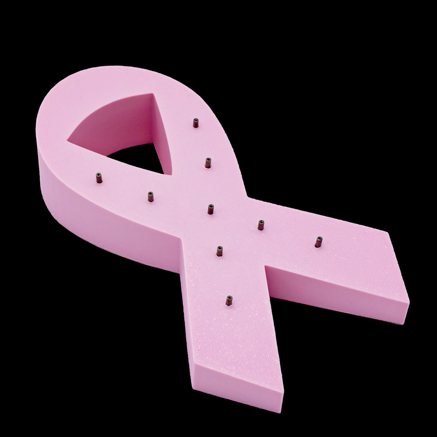 Pink Ribbon Threadless Jewelry Display - Khrysos Jewelry