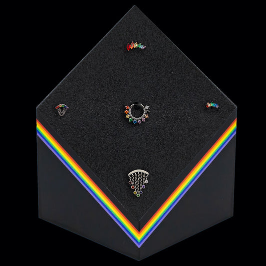 Block Mixed Rainbow Display w/ Jewelry - Khrysos Jewelry