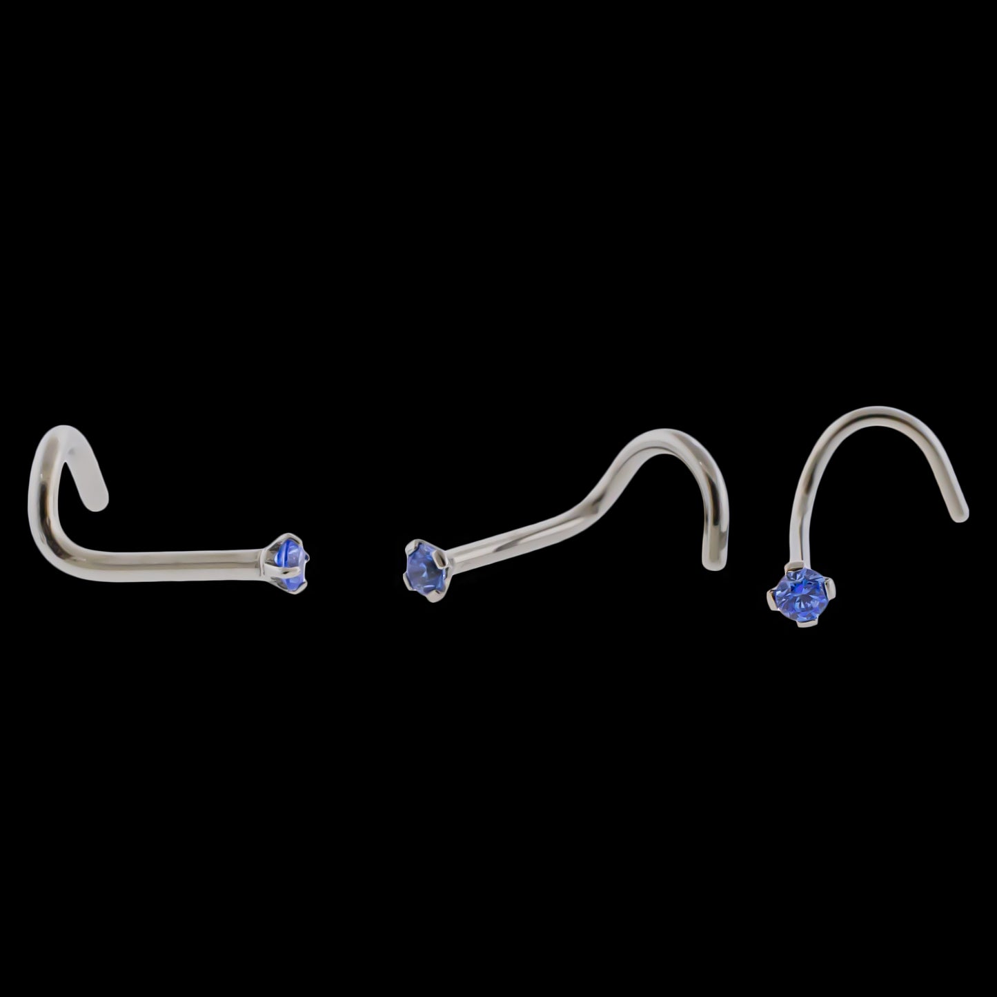 Prong Set Premium Zirconia Nostril Screw - Khrysos Jewelry