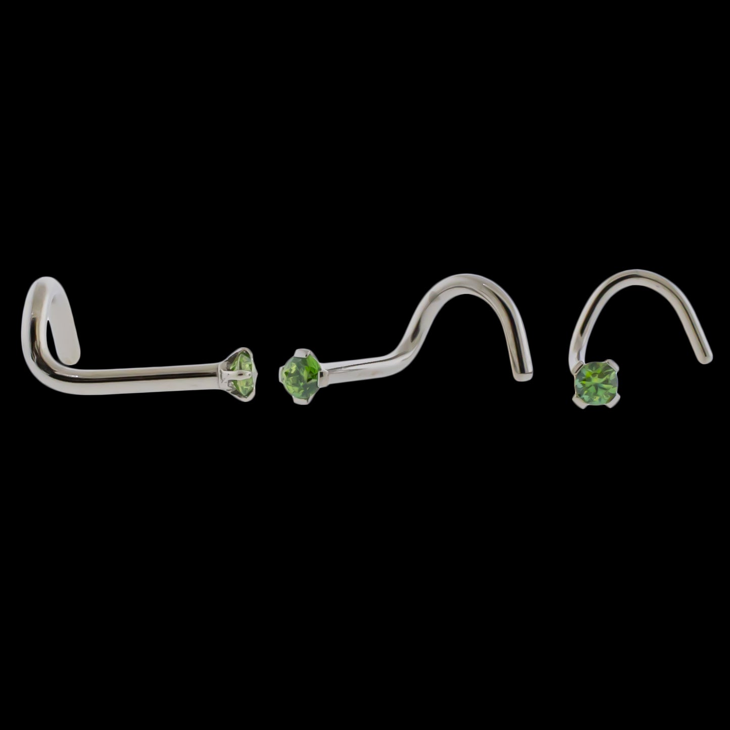 Prong Set Premium Zirconia Nostril Screw - Khrysos Jewelry