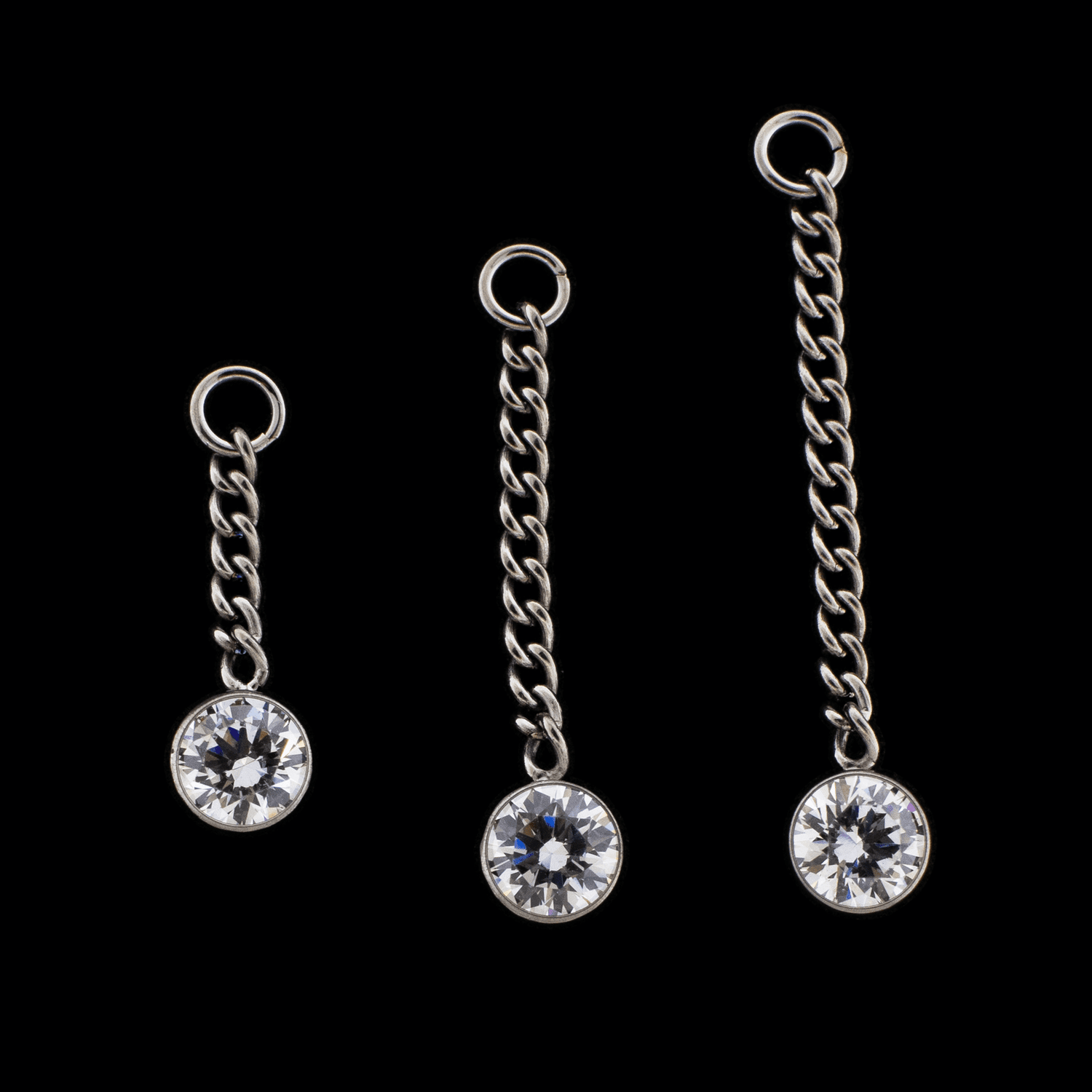 Curb Chain With Jump Ring & 5mm Round Dangle - Khrysos Jewelry