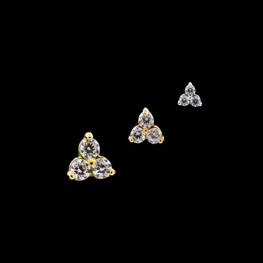 Trinity - 18Kt White Premium Zirconia - Khrysos Jewelry