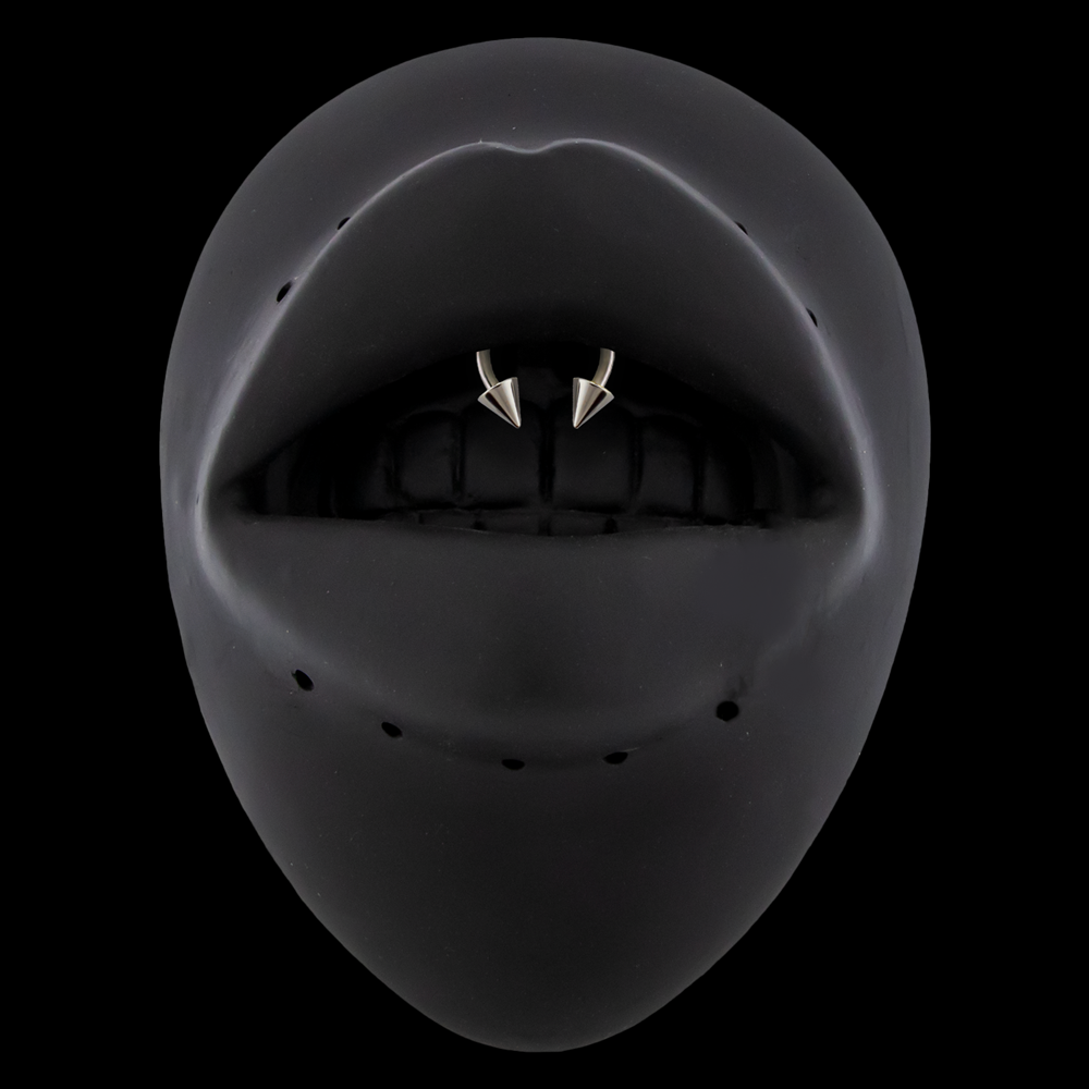Smiley Piercing- 16G Threaded Horsehoe w/ Spike - Khrysos Jewelry