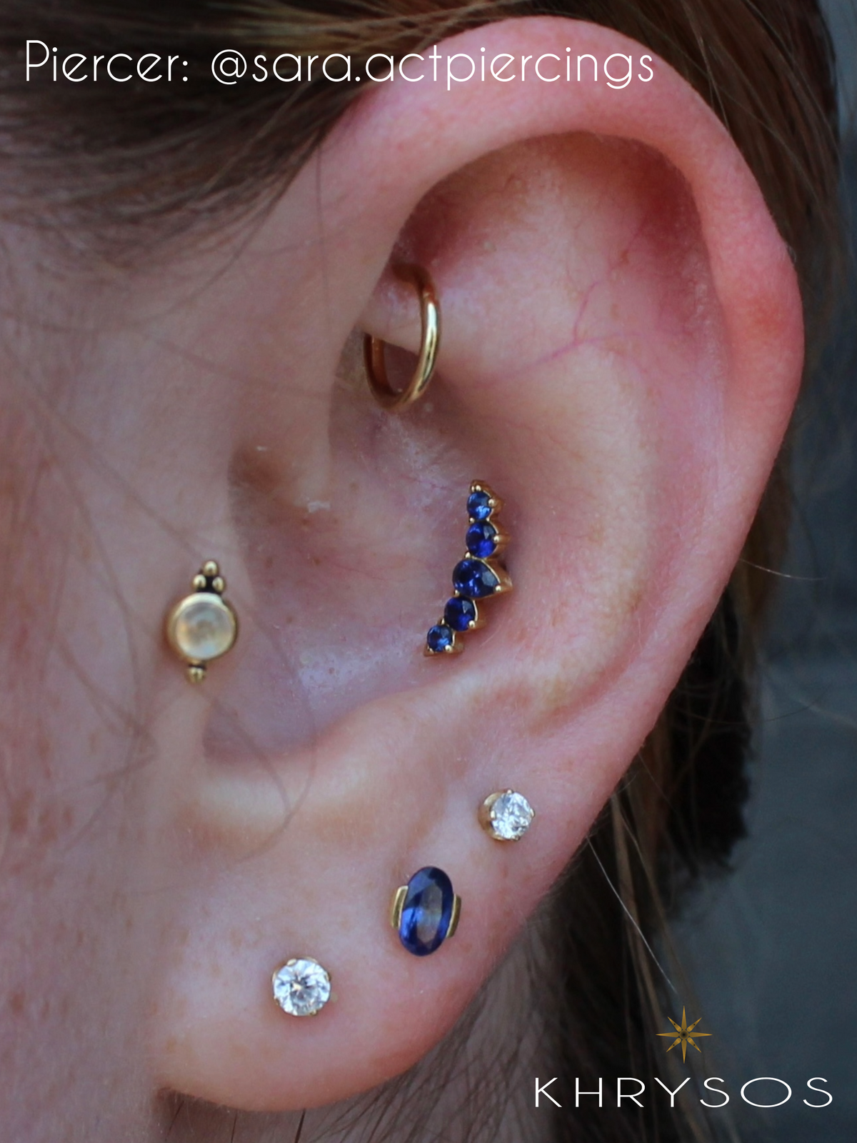 Levi - 18kt Gold Threadless End - Khrysos Jewelry
