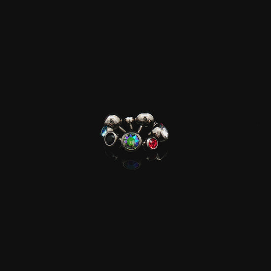 Milo - 14G  Internally Threaded Bezel Set Gem Ball