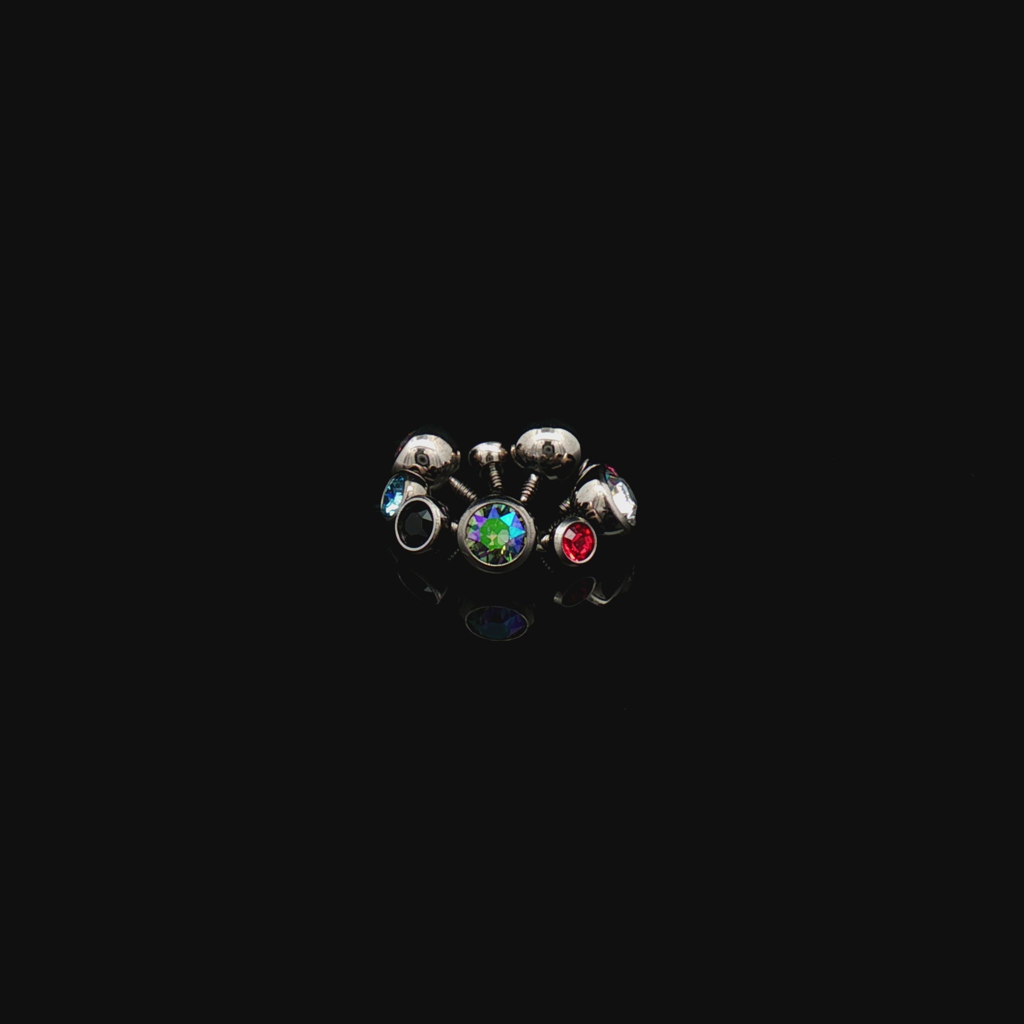 Milo - 14G  Internally Threaded Bezel Set Gem Ball