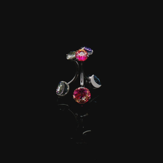 Prong Set Rosebush Gem Navel Ring