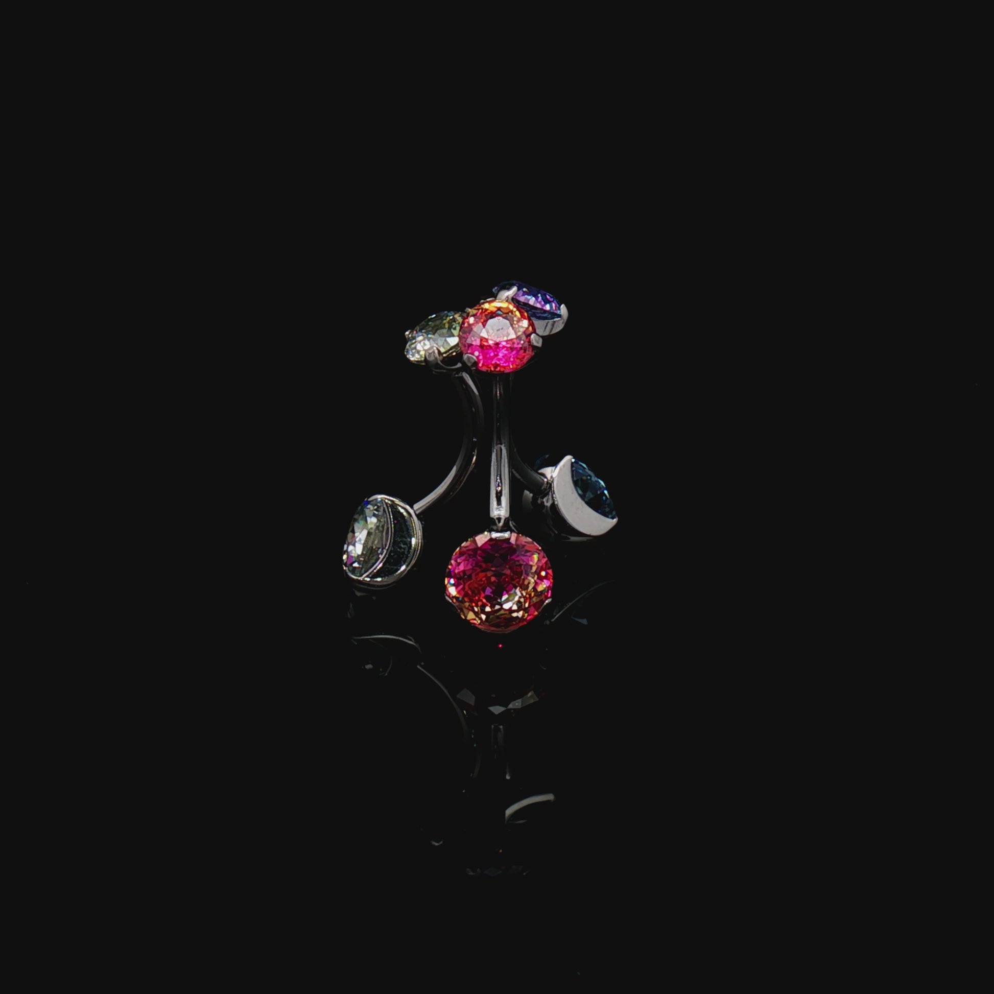 Prong Set Rosebush Gem Navel Ring