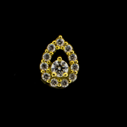 Ayla - 18KT Gold Threadless End - Khrysos Jewelry