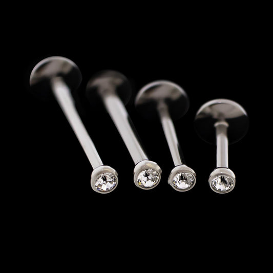 18G Titanium Labret w/ Premium Crystal (Internal) - Khrysos Jewelry