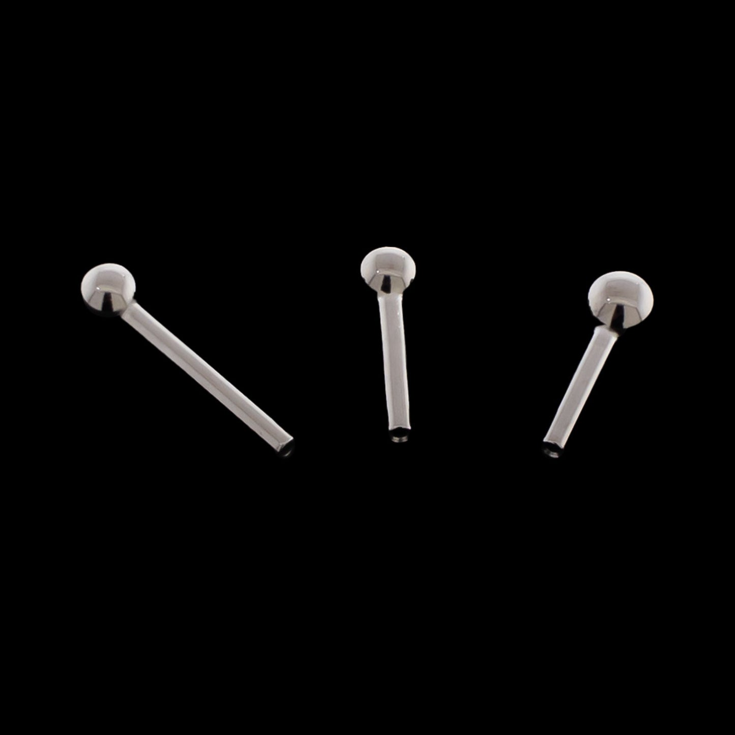 18G Titanium Straight Barbell Post w/ Fixed Ball (Internal) - Khrysos Jewelry